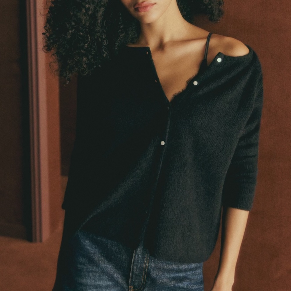 Sezane Gaspard Cardigan Black - Size S